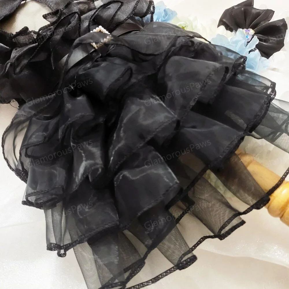 Pet Dress Inspired from Wednesday Addams, Cat Dog Halloween Costume Cosplay